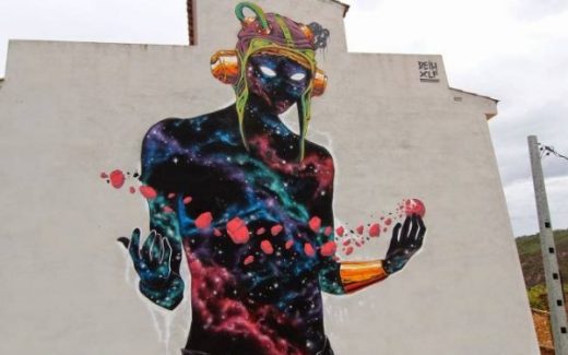 стрит-арт в деревеньке Фансара, Испания