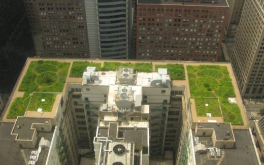 зеленая крыша - здание с зелеными насаждениями на крыше