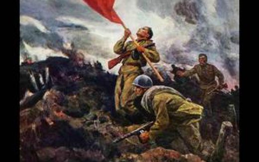 боец с красным знаменем