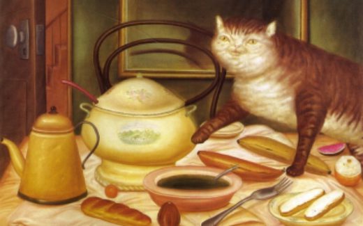 Фернандо Ботеро. Натюрморт с зелёной кастрюлей.