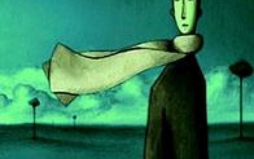 рисунок: мужчина в шарфе