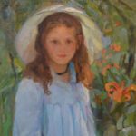 Фрагменкт картины Ф. Кричевський 1879-1947 Дівчинка в блакитному