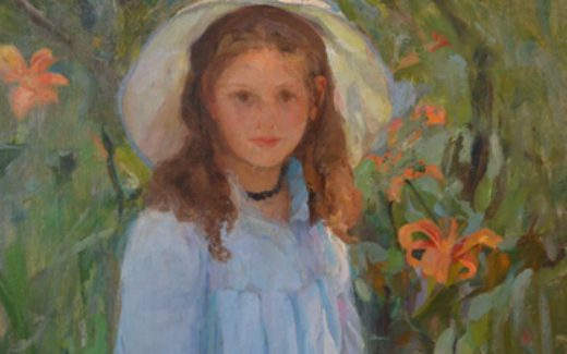 Фрагменкт картины Ф. Кричевський 1879-1947 Дівчинка в блакитному