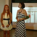 Римма Миленкова и Людмила Овсиенко на открытии выставки польской графики в Сумах