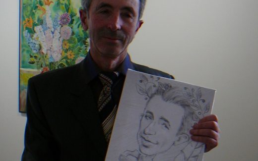 Григорий Елишевич и шарж Анатолия Бабича