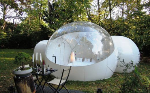 прозрачная палатка-пузырь от французких дизайнеров