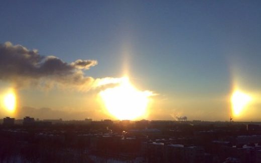 явление Гало: В небе над Челябинском взошло три Солнца