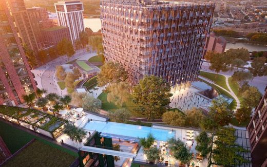 в Лондоне построят большой стеклянныйбассейн между двумя зданиями