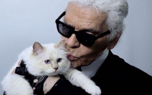 Карл Лагерфельд и его кошка Шупет