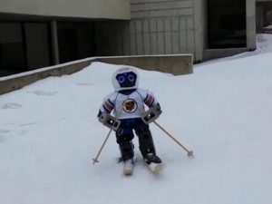 ученые научили робота ездить на лыжах