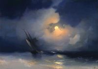 Айвазовский Буря на море лунной ночью