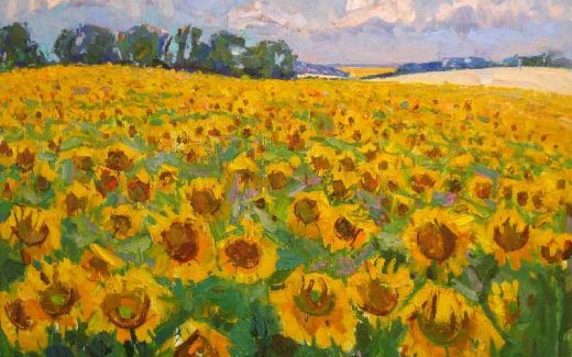 Подсолнухи дозревают (Соняшники дозрівають) 70х90 2009 рік. автор Леонид Заборовский