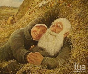 Счастливая пара. Рисунок Леонида Баранова